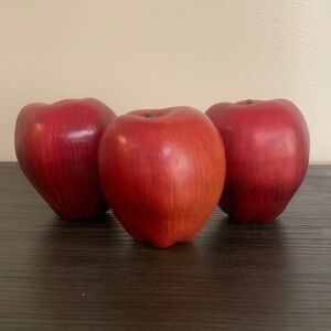 Set of Three Decorative Red Apples